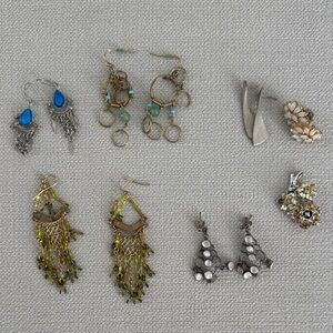 6 Pair of Earrings and Pendant
